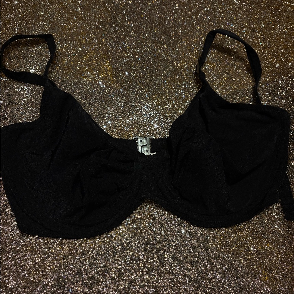 Black Bra with Silver Clasp